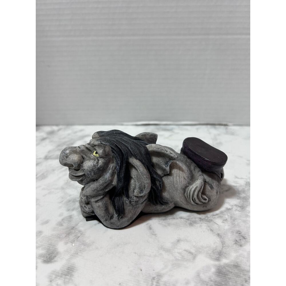 Funny Gargoyle Boots Laying Down Figurine Hand Painted Resin Gothic Fairy Decor - Picture 2 of 6